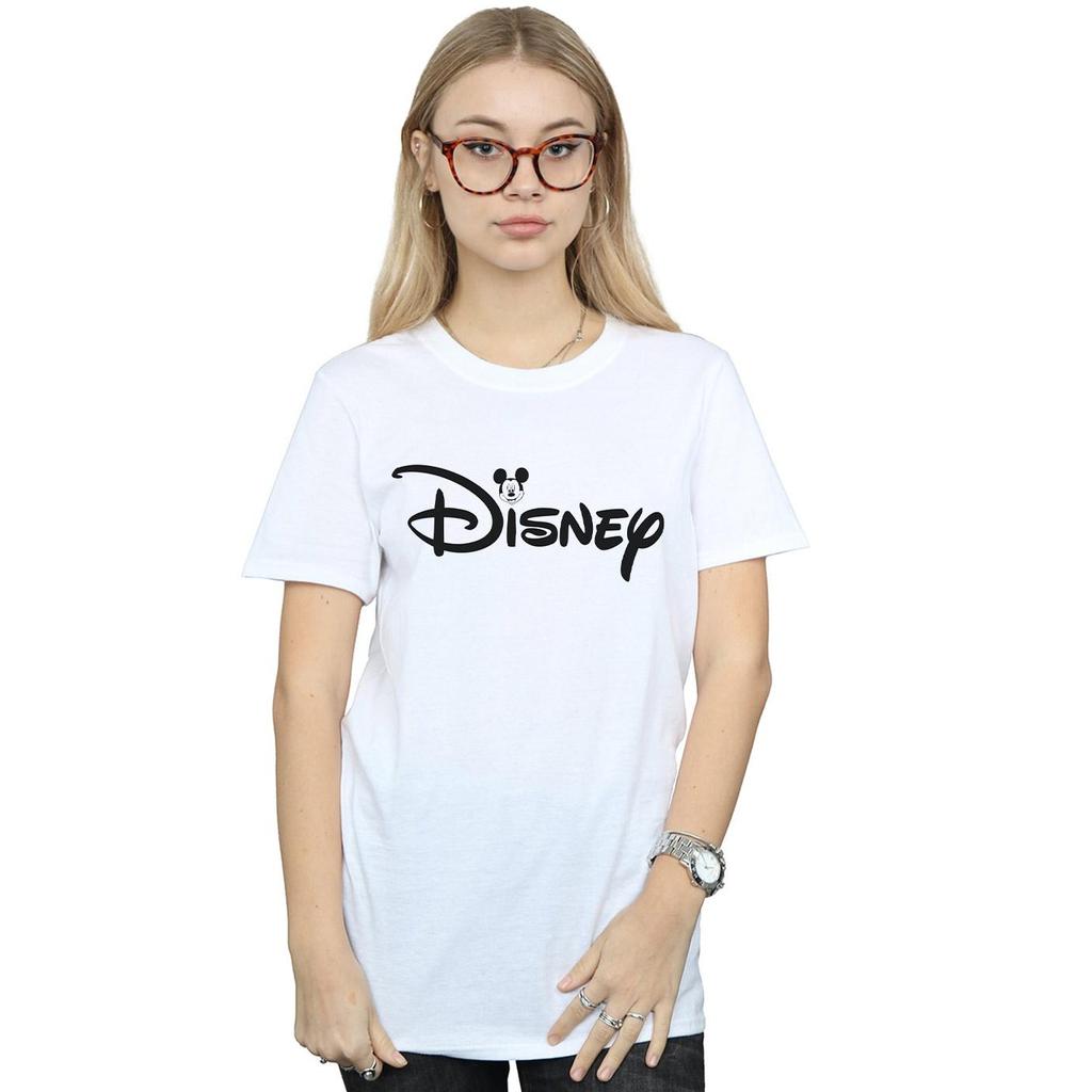 Disney Womens/Ladies Mickey Mouse Head Logo Cotton Boyfriend T-Shirt