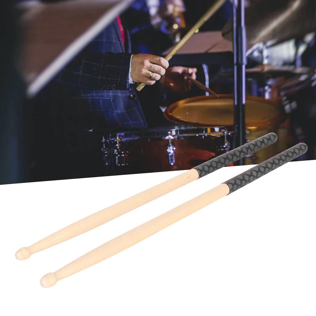 5A Sticks for Adults Kids Beginners Maple Wood Tip sticks with Anti Slip Rubber Handle for Musical Instrument Accessories