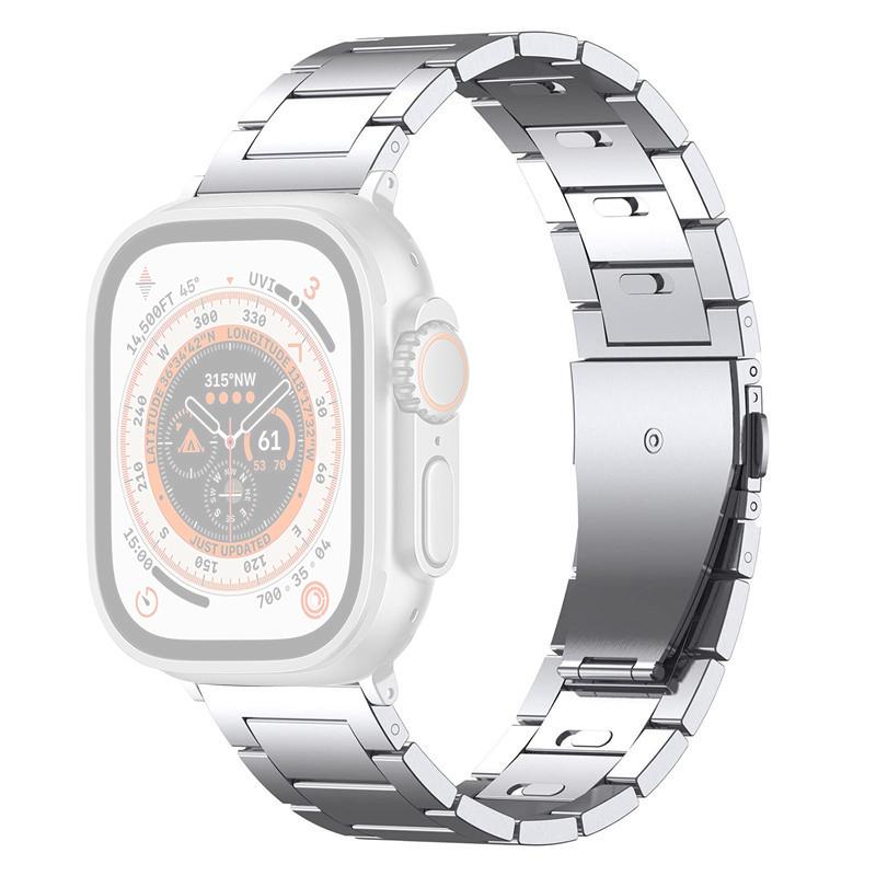 

Для Apple Watch Series 10 46мм/Ultra 2 Ultra 49мм/Series 9 8 7 45мм/6 5 4 SE (2023) SE (2022) SE 44мм/3 2 1 42мм Ремінець для смарт-годинника з титанового сплаву Silver