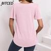 Women's Fashion Casual Solid Color Print Short Sleeve Blouses & Shirts