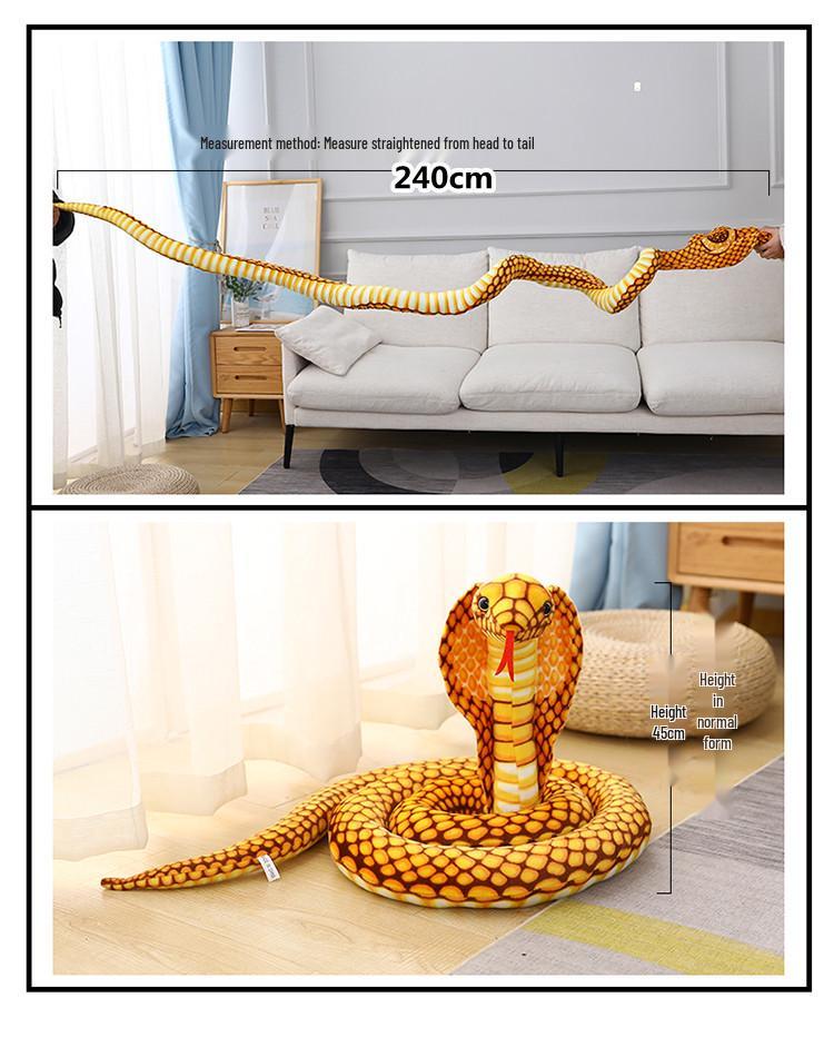 Cobra Plush Snake Simulation Doll - Large Zodiac Python Prop
