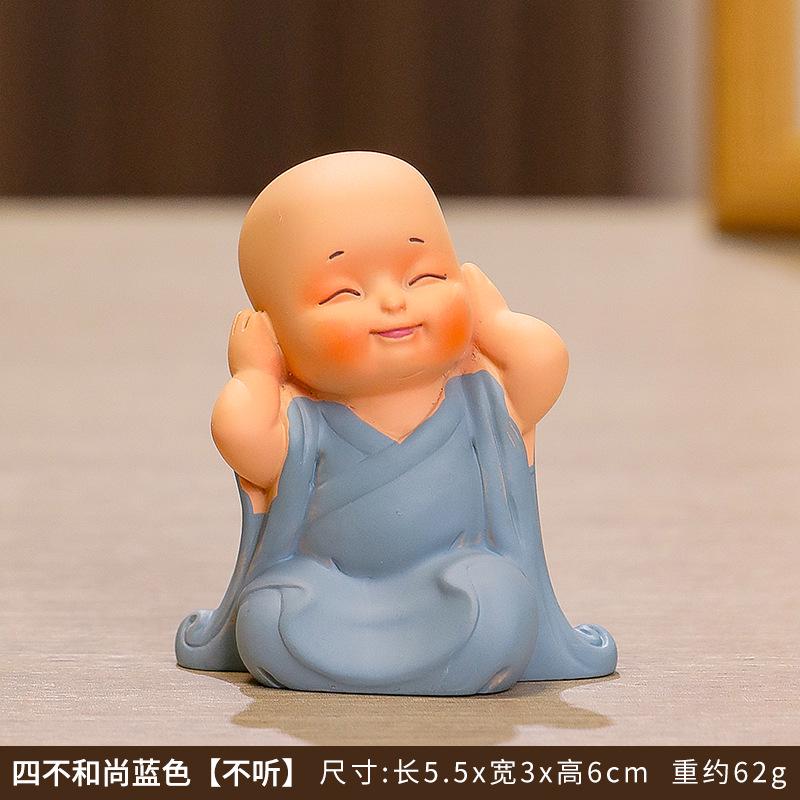 Handmade Cute Little Monk Resin Ornaments for Desktop Decoration