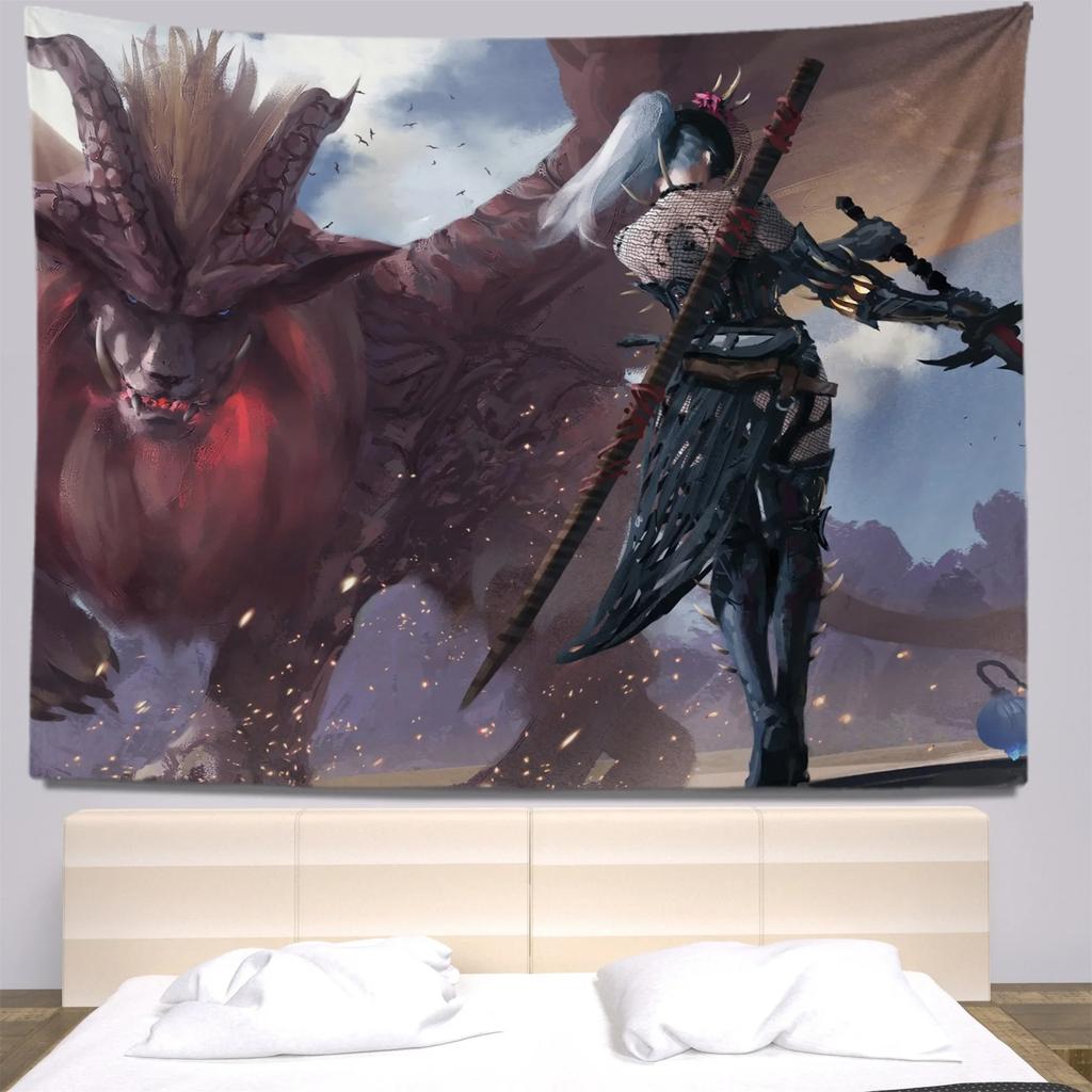 Cartoon Character Illustration Style Decorative Tapestry Home Wall Decoration Office Living Room Tapestry