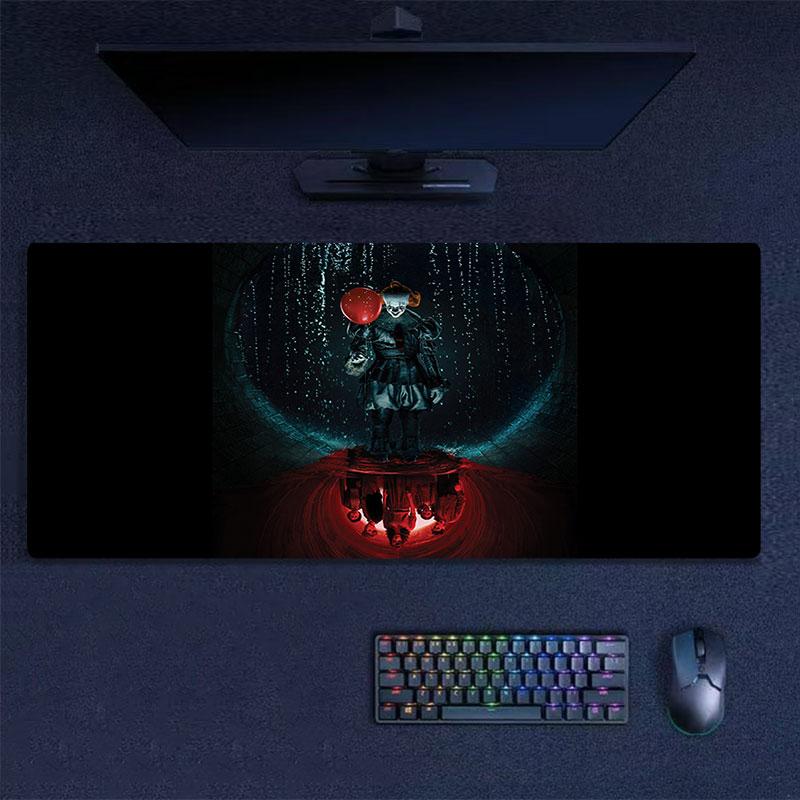 Pennywise Mouse Pad, Large Gaming Desk Mat, Non-slip XXL Mousepad for Laptop & Tablet, Mini PC Playmat with Stitched Edges
