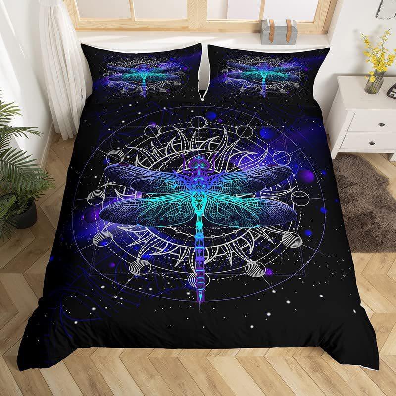 Dragonfly Printed Duvet Set Insect Animal Bedding Set For Bedroom Room Decoration Kit