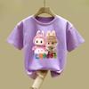 Children's Pure Cotton T-shirt - Summer Girls' Fashionable Short-sleeved Top