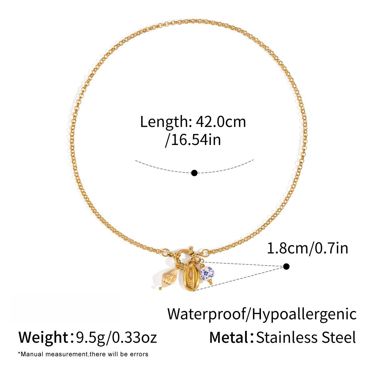 Yori Stainless Steel Seashell Conch Pendant DIY Necklace Women s 18K Gold-plated High-end Personalized Jewelry Wholesale золотистый