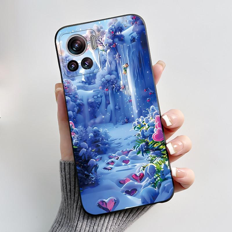Casing For Motorola Edge 30 Ultra / Edge X Cover Aesthetic Fashion Cute Cat Astronaut Black Soft Silicone Shockproof TPU Case