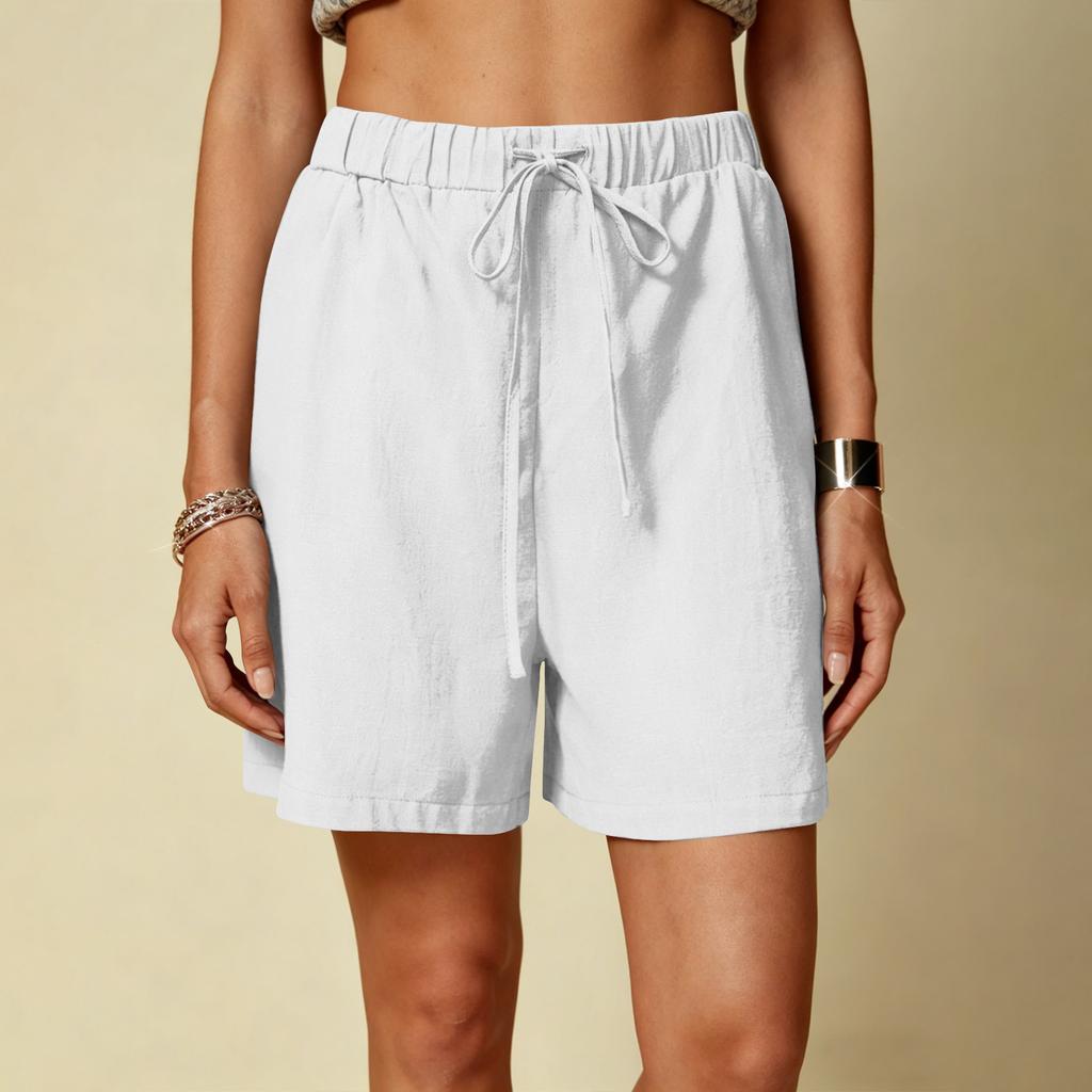 Women’s Relaxed Fit Casual Shorts with Drawstring Waist and Side Pockets for Everyday Comfort and Versatile Style