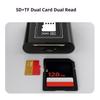 TYS-205 iP/Type-C/USB to SD/TF Card Reader High Speed Dual Slot V30 USB 3.0 Adapter for Data Transfer/Photo Backup Compatible with iOS/Android/MAC