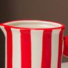 Colorful Striped Vase Ceramic Vase with Handle Desktop Decorative Vase for Flower