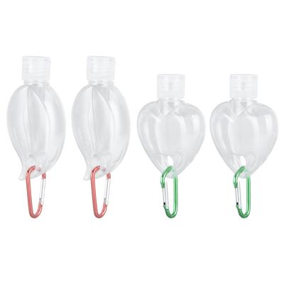2Set 50ml Travel Bottle with Keychain Plastic Liquid Bottle Refillable Leakproof Transparen
