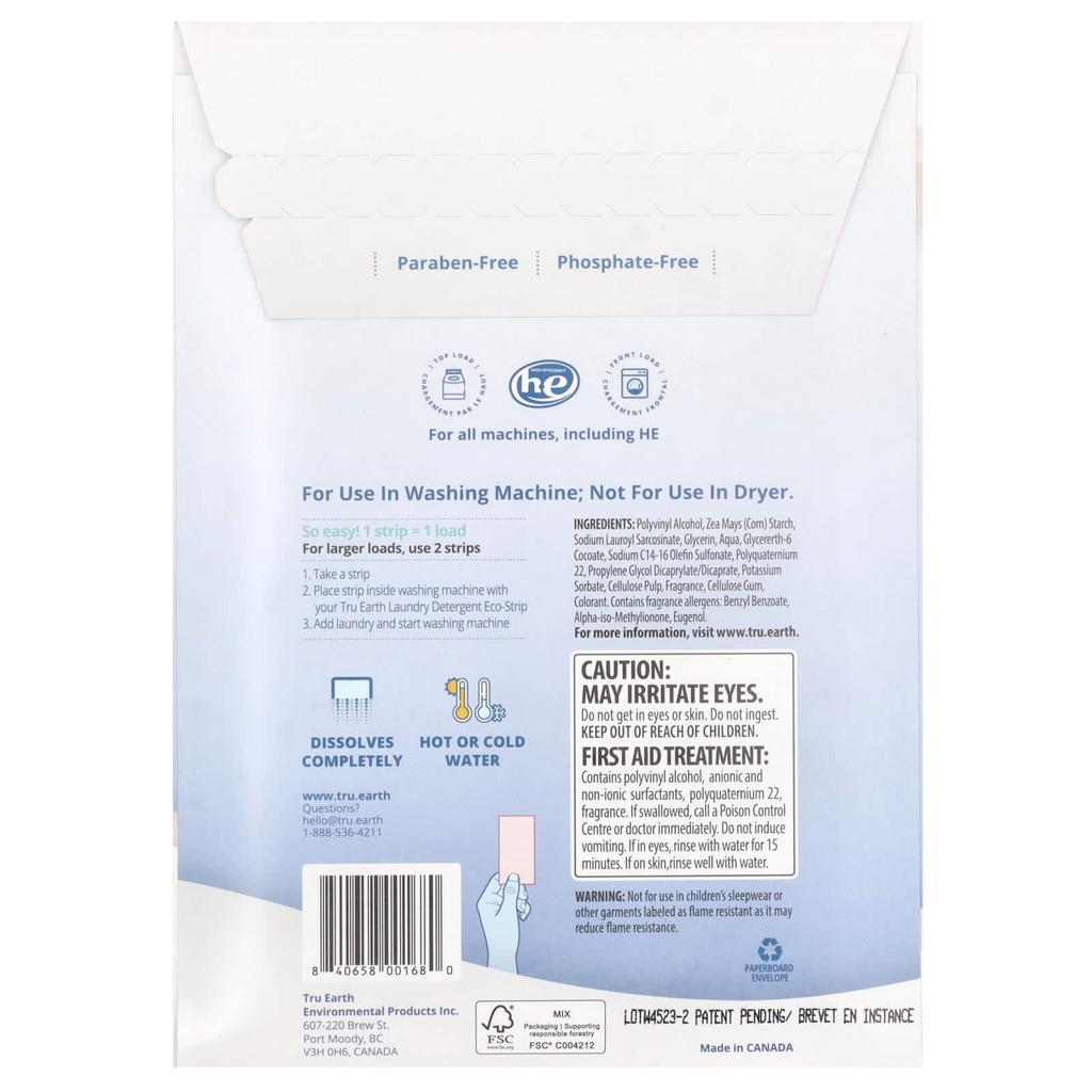 Fabric Softener, Eco-friendly Strips, Highly Concentrated, Fresh Linen, 32 Strips