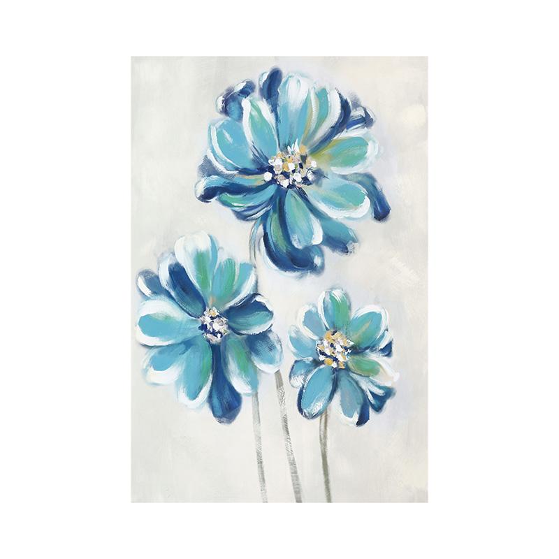 

Картина на холсте для гостиной, фермерский дом, винтажные синие цветы, настенный декор для спальни, ванной комнаты, печать на холсте 20x30cm