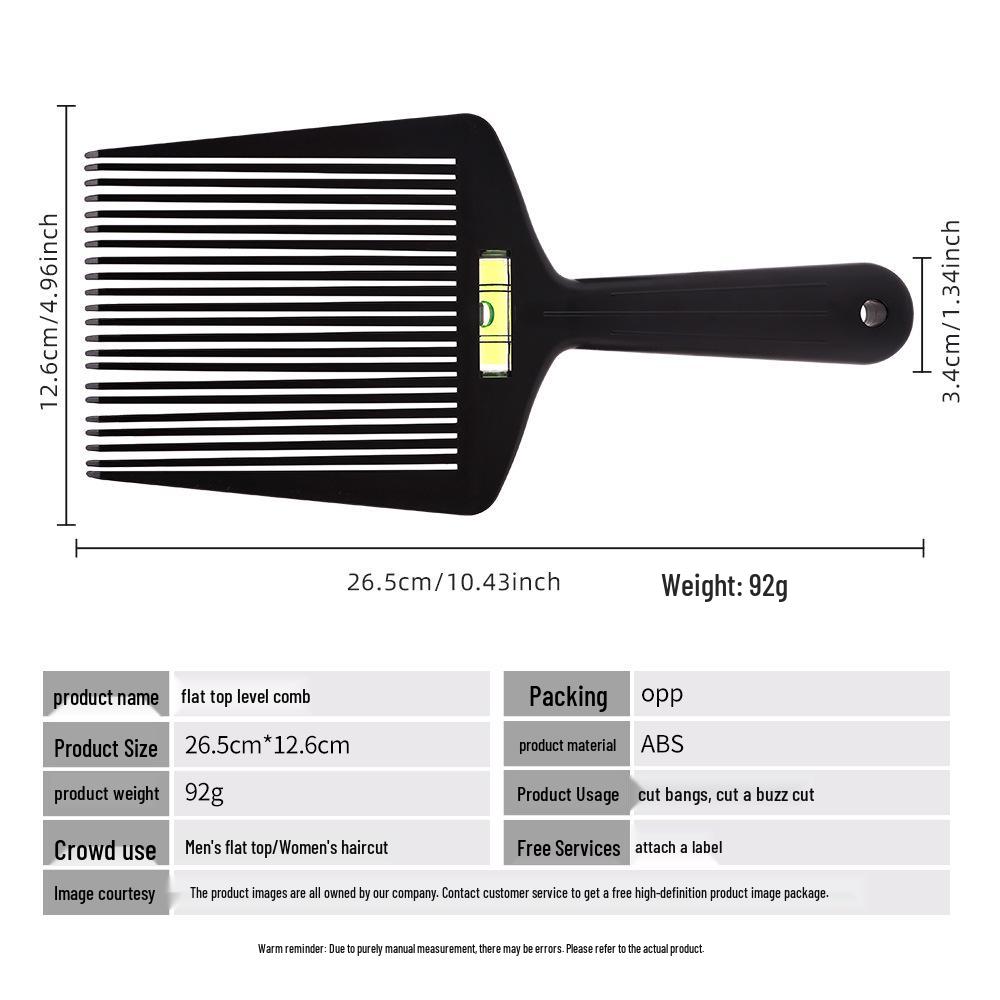 Men's Level Comb for Slicked Back & Flat Top Hair – Precision Hair Cutting & Grooming Tool