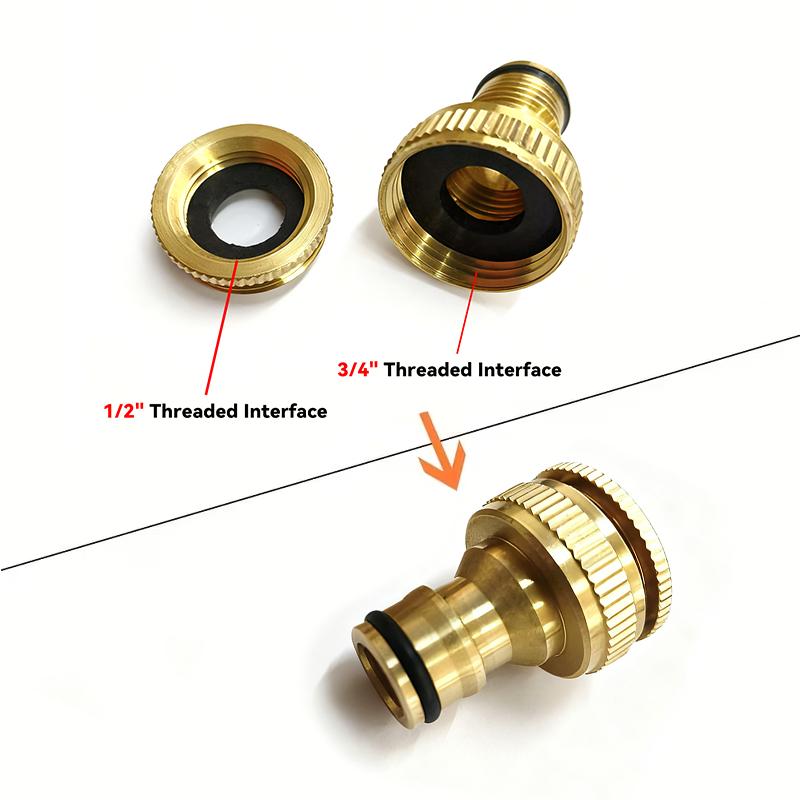 

4-Way High Pressure Water Quick Connector, Heavy-Duty Quick Coupling Adapter Joints for Car Washer Water Gun & Garden Irrigation