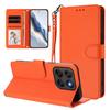 Wallet Case for Moto G67 5G - Leather/PU, Orange, With Lanyard
