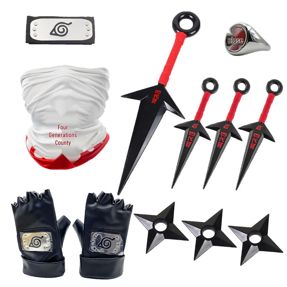 Available: Kakashi Mask, Naruto Kunai & Shuriken, Konoha Headband Set