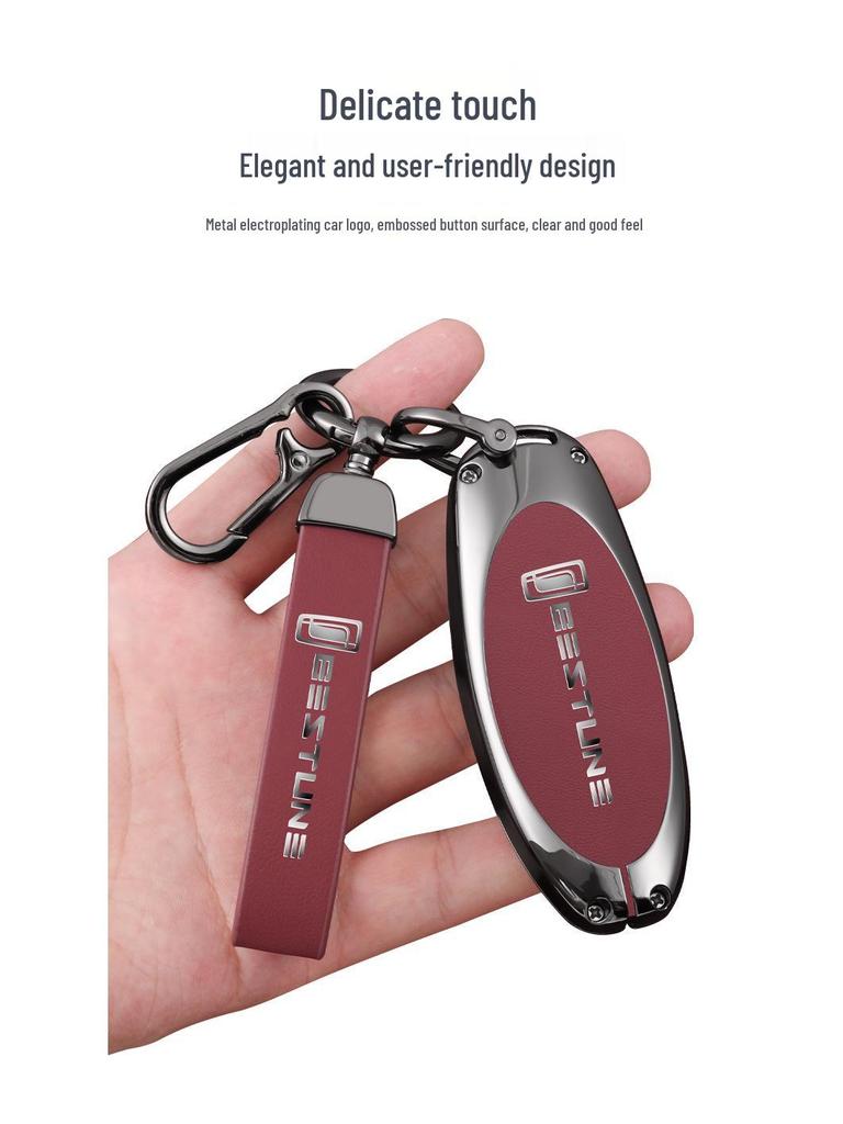Compatible 2023 Bestune Key Case T55/T99/B70/B70S with Buckle Lock Bag and Keychain