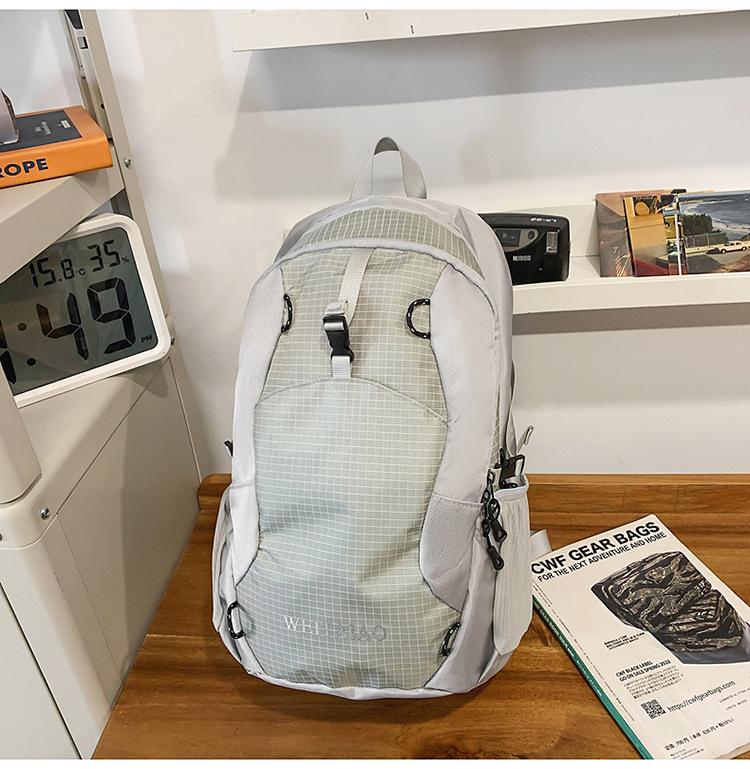 

Школьный рюкзак Рюкзак для активного отдыха Легкий походный рюкзак Простой повседневный мужской и женский дизайн Вместительный школьный рюкзак Фитнес-рюкзак светло-серый