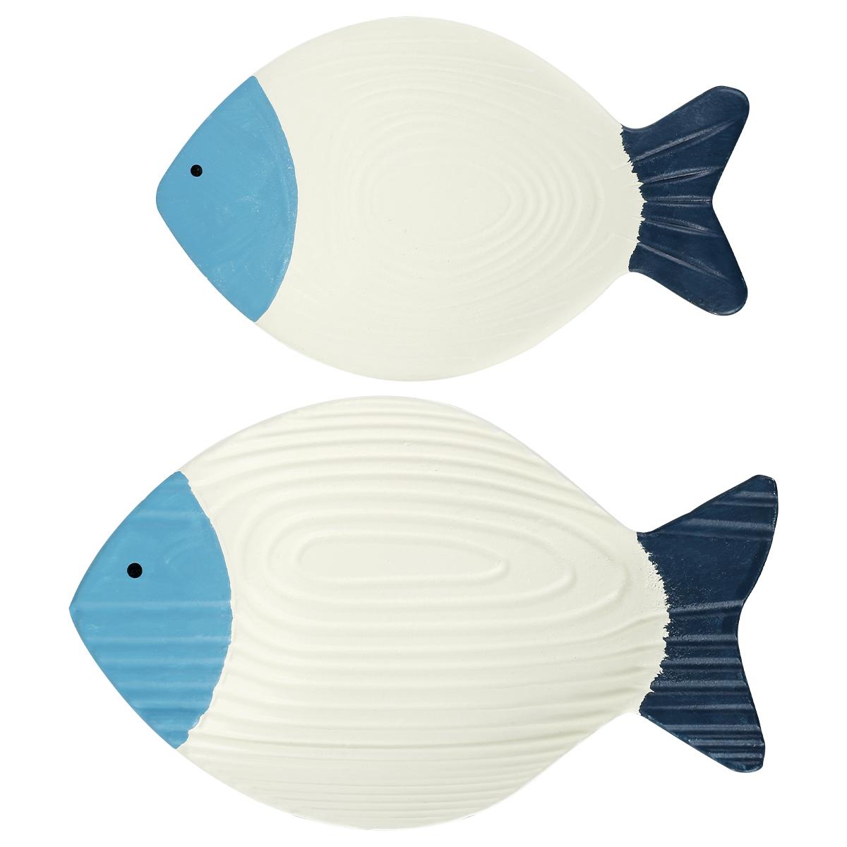 

2Pcs Wood Fish Decor Creative Retro Hanging Fish Wall Art Wooden Nautical Coastal Fish Ornament for Home Bedroom Bathroom