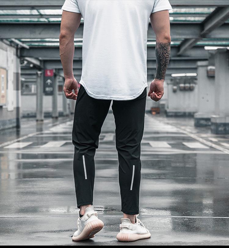 Men's Casual Slim Fit Summer Pants, Solid Color, Drawstring, Cuffed, Fashionable.