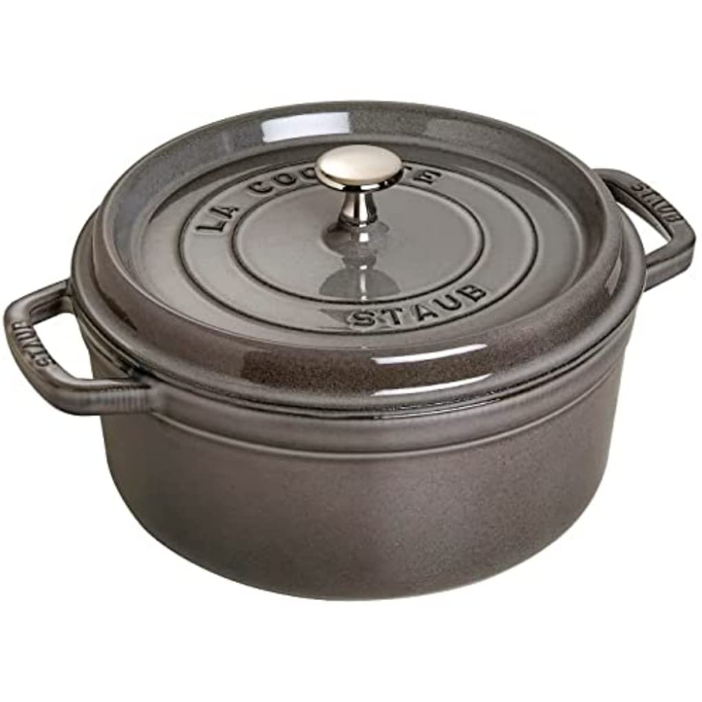 

staub Кокот Круглий Сірий Великий Емальований Каструля Ручної Роботи Сумісний з IH Японський Кокот Круглий Піко 26см [Авторизований Продукт] 40509-312