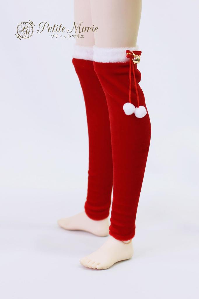 [Petite Marie] 13 DD Compatible Christmas Loose Socks Red Velour Material Socks 60cm Doll BJD Doll Clothes [Petite Marie] [No.0206]