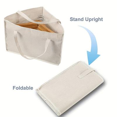 Large Capacity Triangular Hanger Storage Bag Foldable Space-Saving Clothes Storage Basket with Handle Breathable