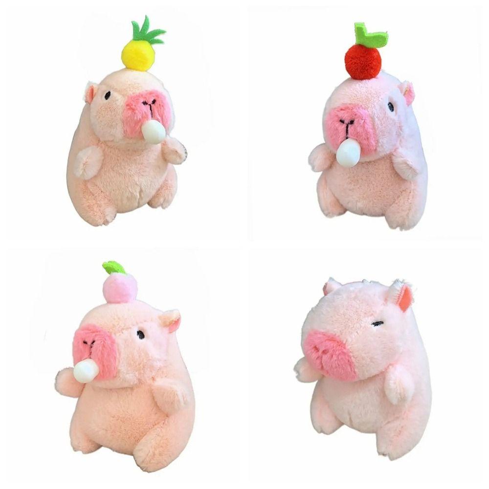 Toy Capybara Key Ring Pendant Plush Hanging Ornament Trendy Cartoon Doll Keychain  Kids