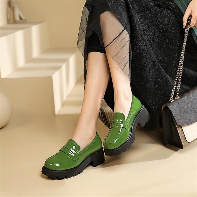 Plus Size 32-43 Loafers Shoes Women Genuine Leather 2024 Spring Platform Women Shoes British Style Fashion School Shoes Women