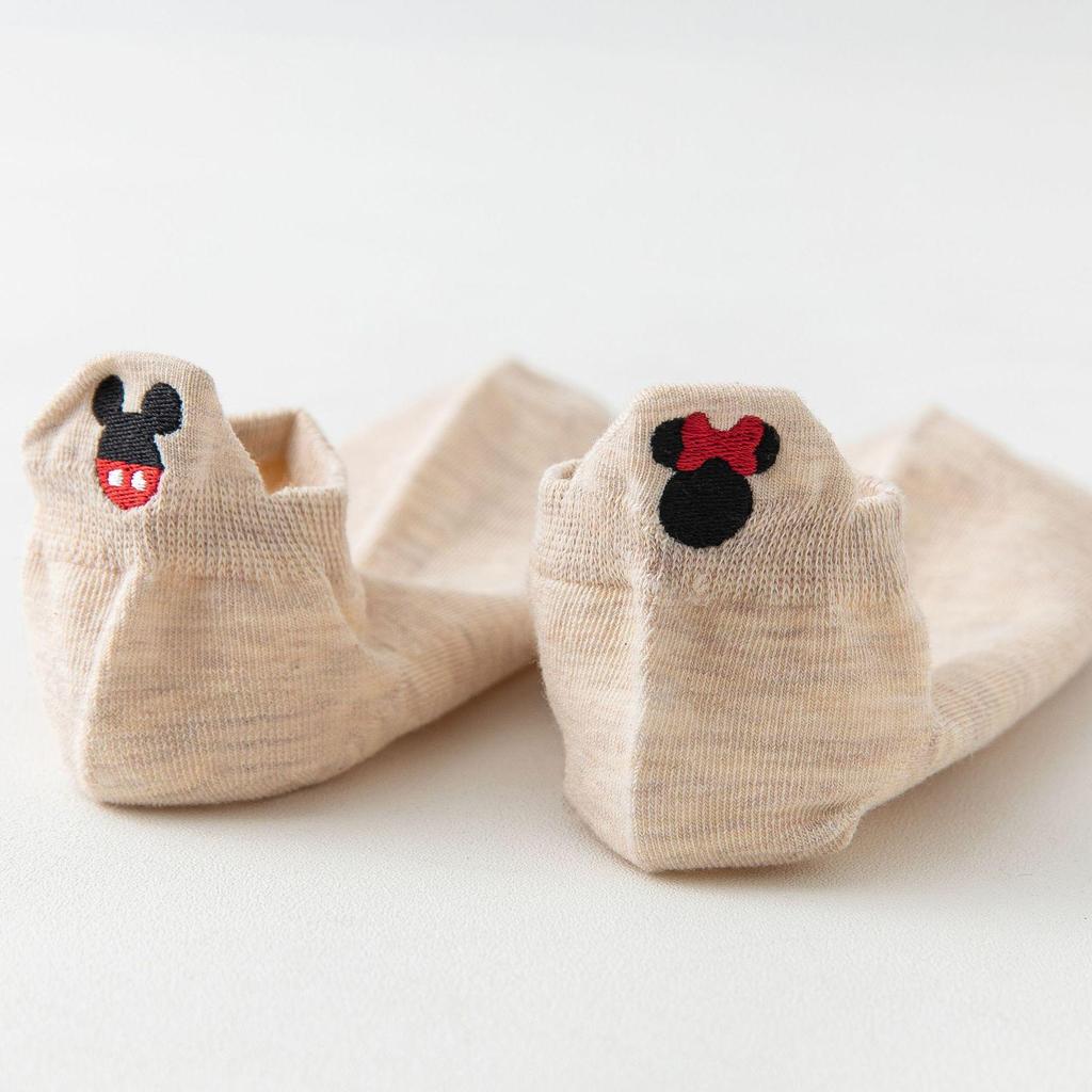 Women's Japanese Style Thin Cotton Embroidered Low Cut Socks - Breathable & Versatile for Spring & Summer.