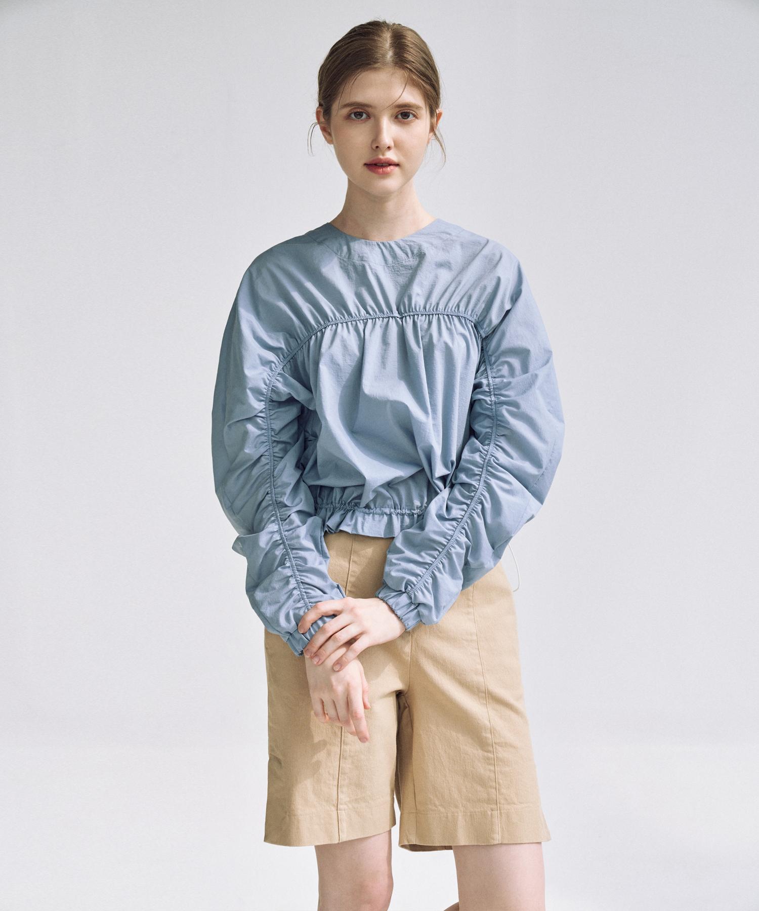 Aim Swing Shirred Windbreaker (Blue)