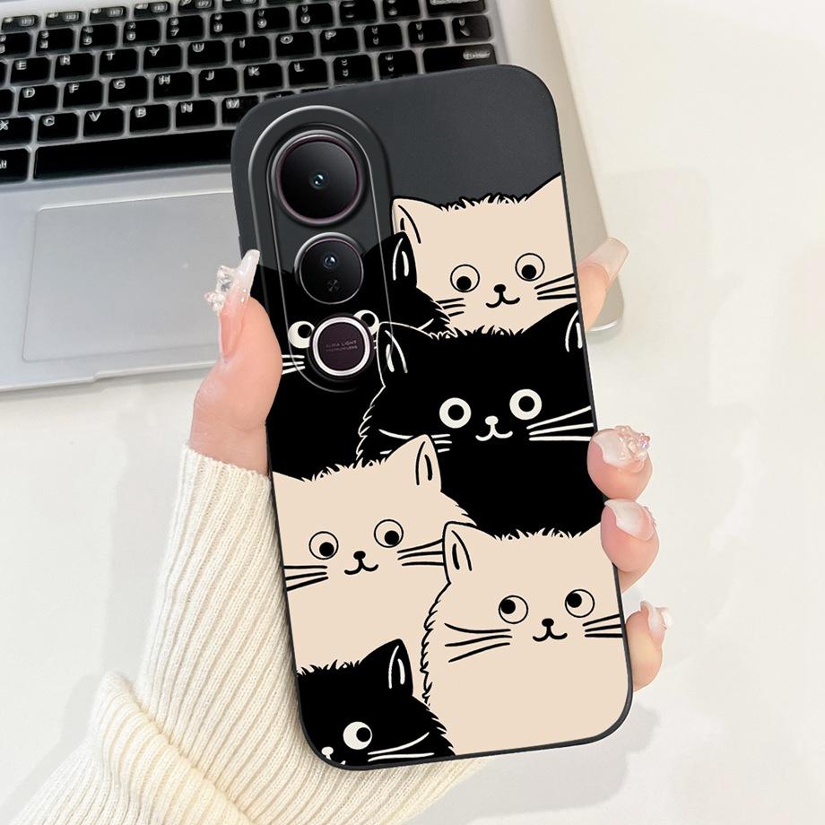 Für Vivo V50 Lite 4G 5G V50 5G Handyhülle Silikon Weiche Rückabdeckung Für Vivo V2441 V2427 Bumper Drache Katze Blume Schmetterling Capa