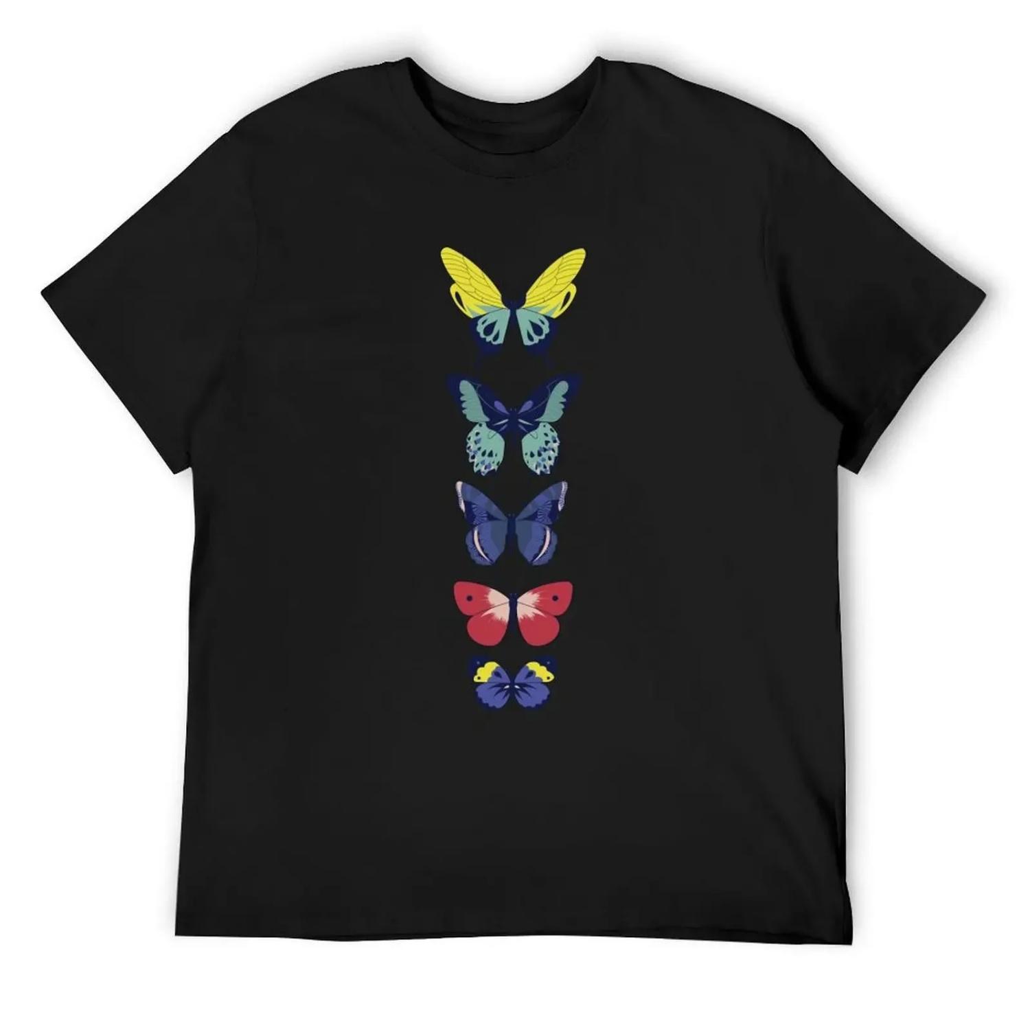 Butterflies T-Shirt custom t shirt graphic shirts sports fans essential t shirt Men s cotton t-shirt XXXXXL чёрный