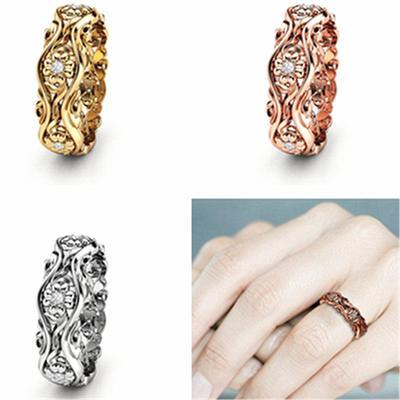 Überzug aus Roségold, Diamantring, europäischer und amerikanischer Modeschmuck für Damen