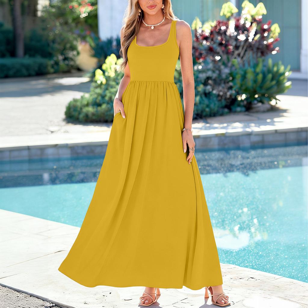 Maxi Dresses for Women Casual Dresses for Women Summer Dresses for Women Boho Dresses for Women Sleeveless Scoop Neck Long Dress