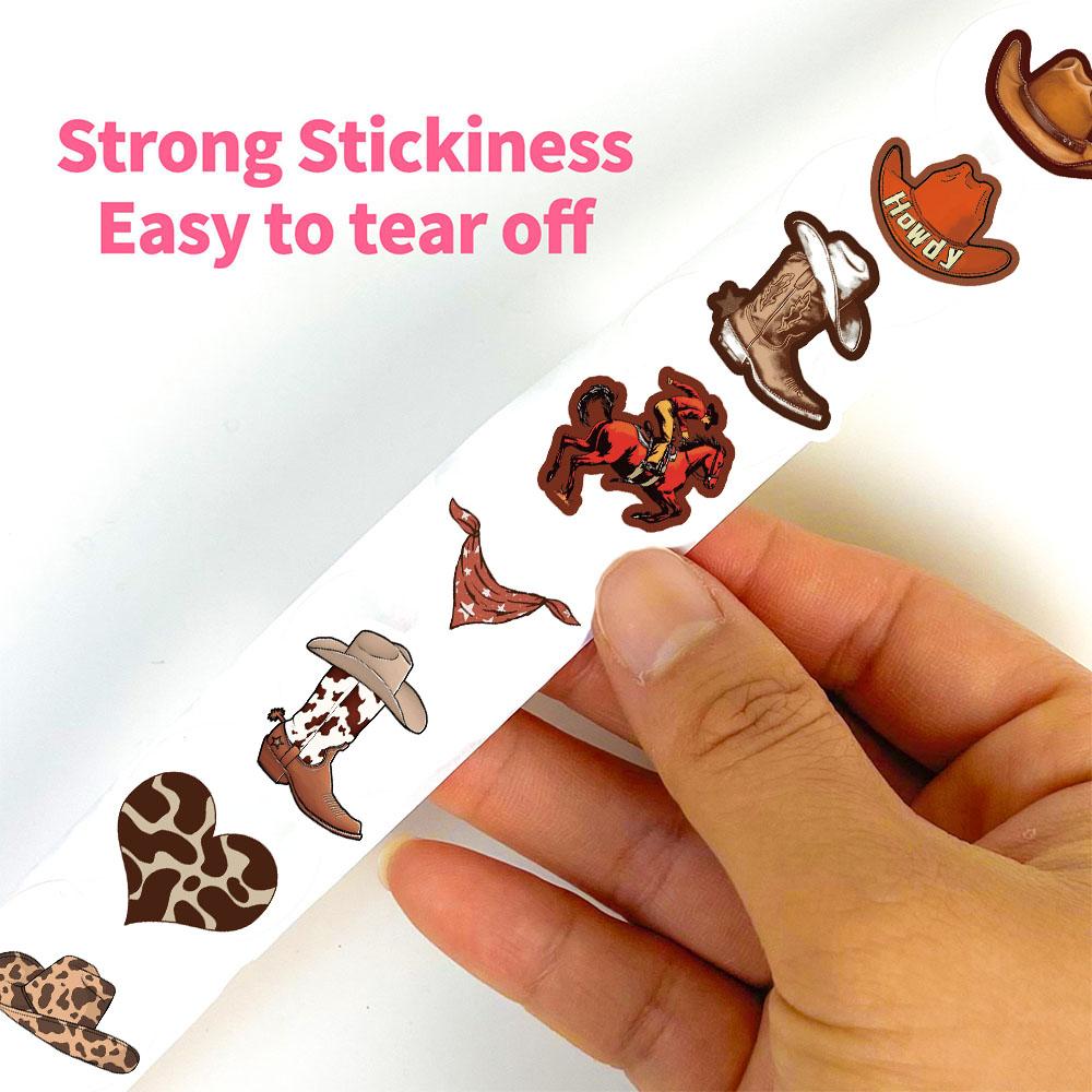 500PCS COWBOY Roll Stickers Nostalgia Harajuku Cartoon Reward Scrapbooking Coffee Phone Art Picture Skateboard Fashion Sticker