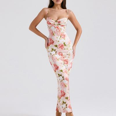 Sommer Sexy Trägerlanges Kleid