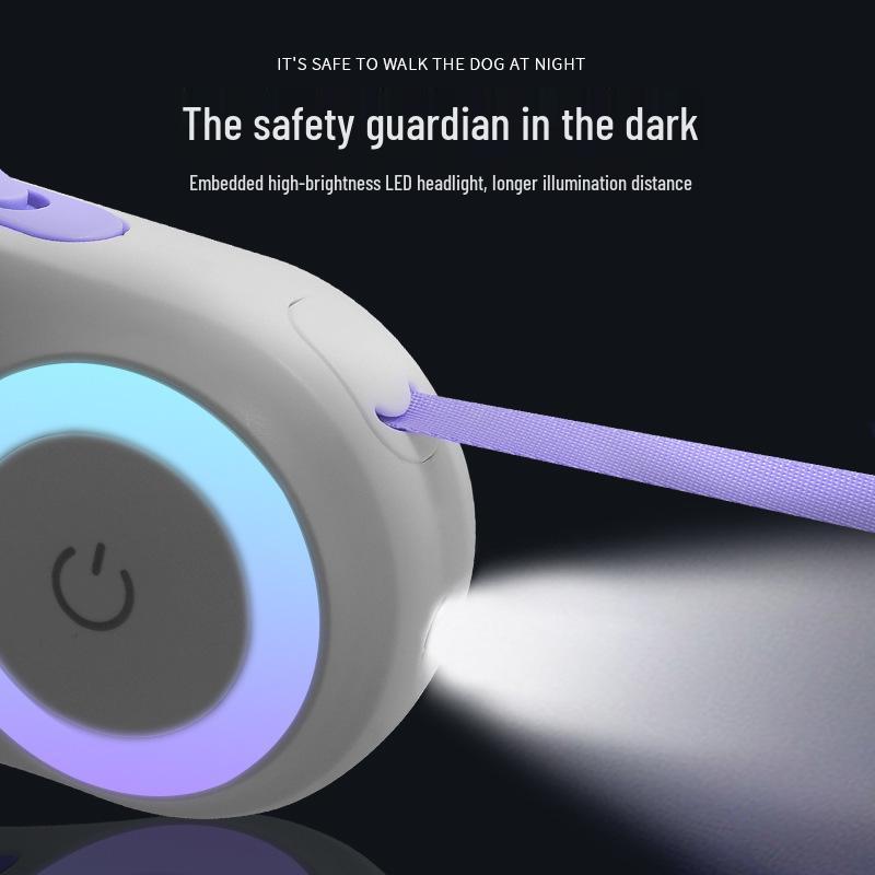 LED Leuchthundeleine mit Einzug: Keine Belastung, komfortables Gassigehen mit dem Haustier