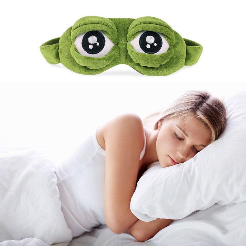 Kuschelige Pepe-Frosch-3D-Schlafmaske – Total Niedlich & Perfekt Für Erholsamen Schlaf