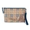 BURBERRY Logo Check TB pouch bag with strap Clutch bag Nylon Beige/Black