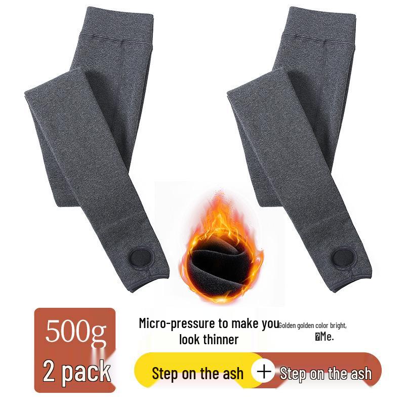 Women's Plus Velvet Thick Base Layer Pants: Leg-Slimming, Non-Slip, Warm Pantyhose for Spring & Fall, with Foot Coverage.