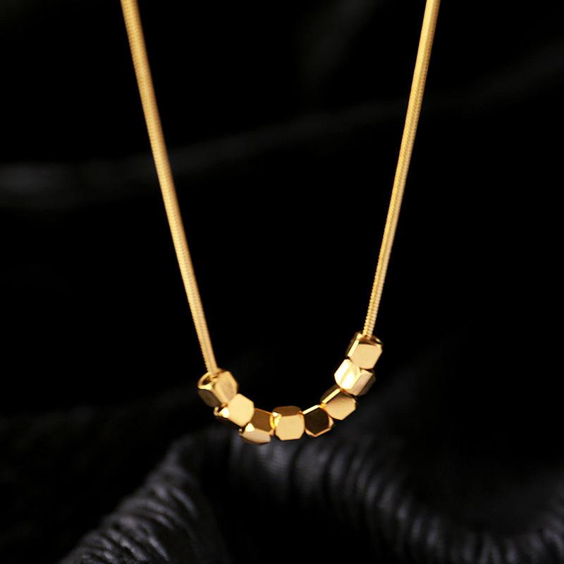 Ramos Simple Geometric Metal Small Square Pendant Stainless Steel Necklace For Girl Jewelry Woman’s Non Fading Clavicle Chain