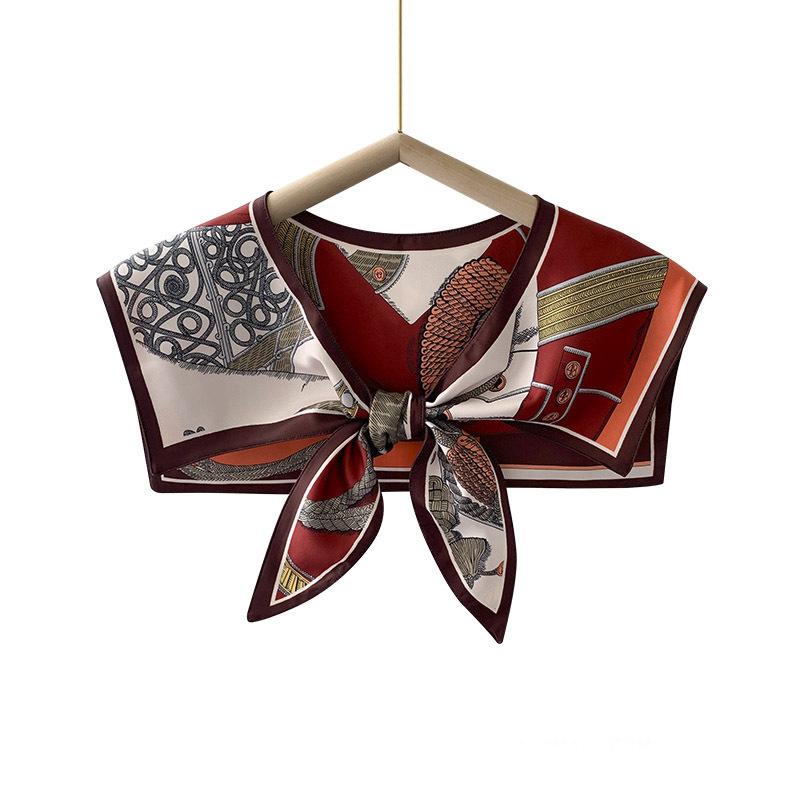 Shawl Summer Exterior Decoration Women'S Silk Scarf Spring And Autumn Thin Fashion Fake Collar Shirt Versatile Sunscreen Shawl