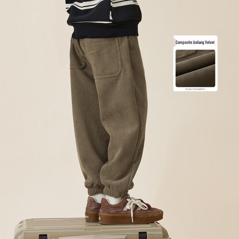 Мальчиковые вельветовые брюки-джоггеры с флисовой подкладкой 130