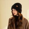 Knitted wool hat winter thickened warm ear protection pullover hat fashion casual versatile big head circumference cold hat