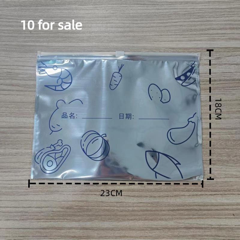 10Pcs/Bag Leakproof Freezer Safe Kitchen Fresh Bag Large Capacity Aluminum Foil Food Bag Reusable Zip Lock Bag A1