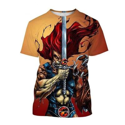 Thundercats 3D T-shirt Men's Women's Cool Logo Retro Design Casual Anime Short Sleeves Kids T Shirt Size:2100-6XL