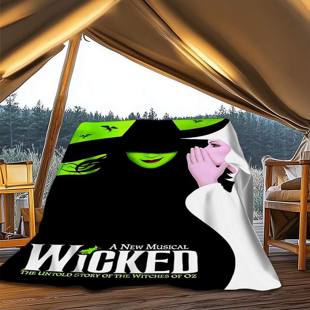 1pc Wicked Musical Outdoor Blanket Lightweight Flannel Throw For Travel, Camping, Livingroom, Couch, Chair Soft